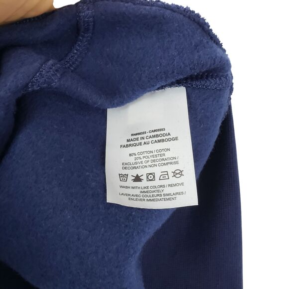 Vintage Nike Swoosh Sweatshirt Mens XXL Navy Embroidered Crewneck Pullover Y2K - Picture 7 of 12